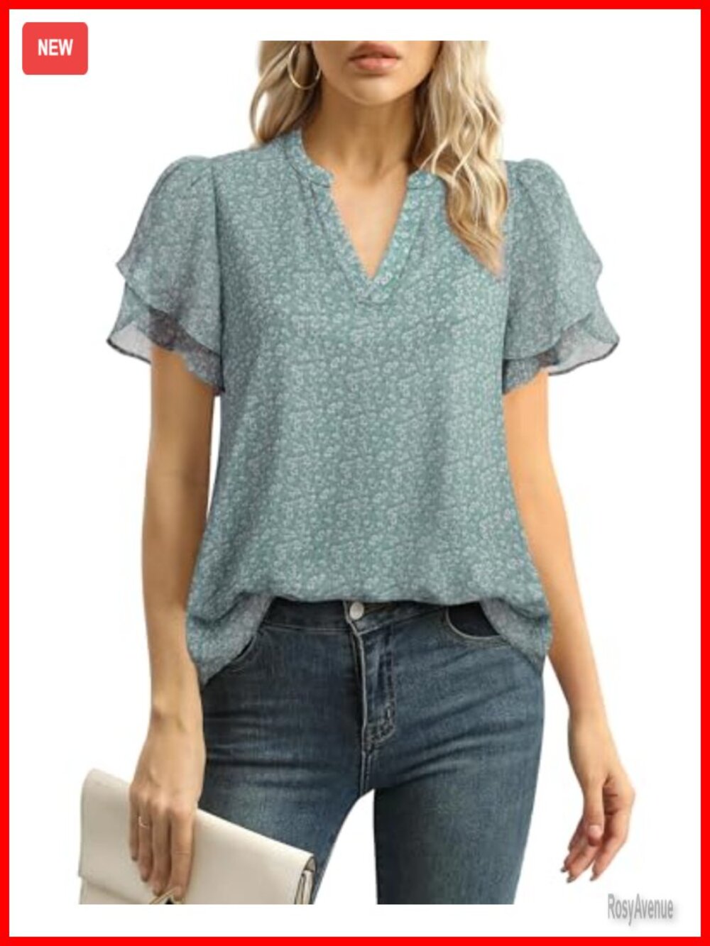 Lotusmile Womens Dressy Chiffon Blouses Summer Puff Petal Short Sleeve Shirts V